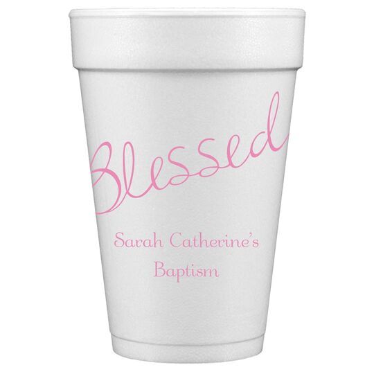 Expressive Script Blessed Styrofoam Cups